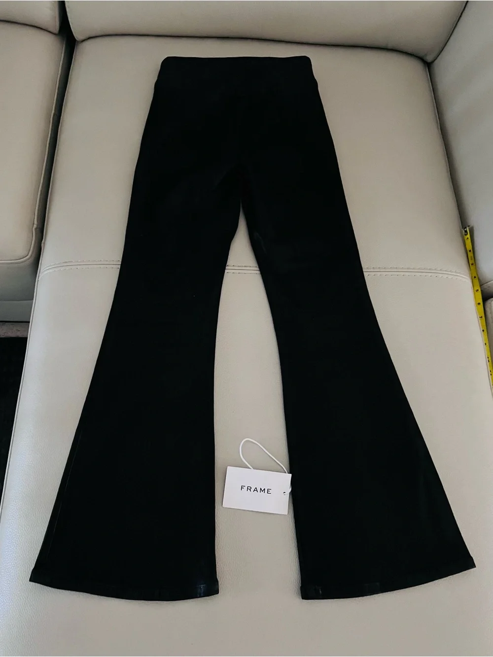 Frame Denim Black Satinflare. pants NEW with Branded Tag.